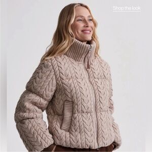 NEW Varley Reggie Cable Knit Puffer size Medium